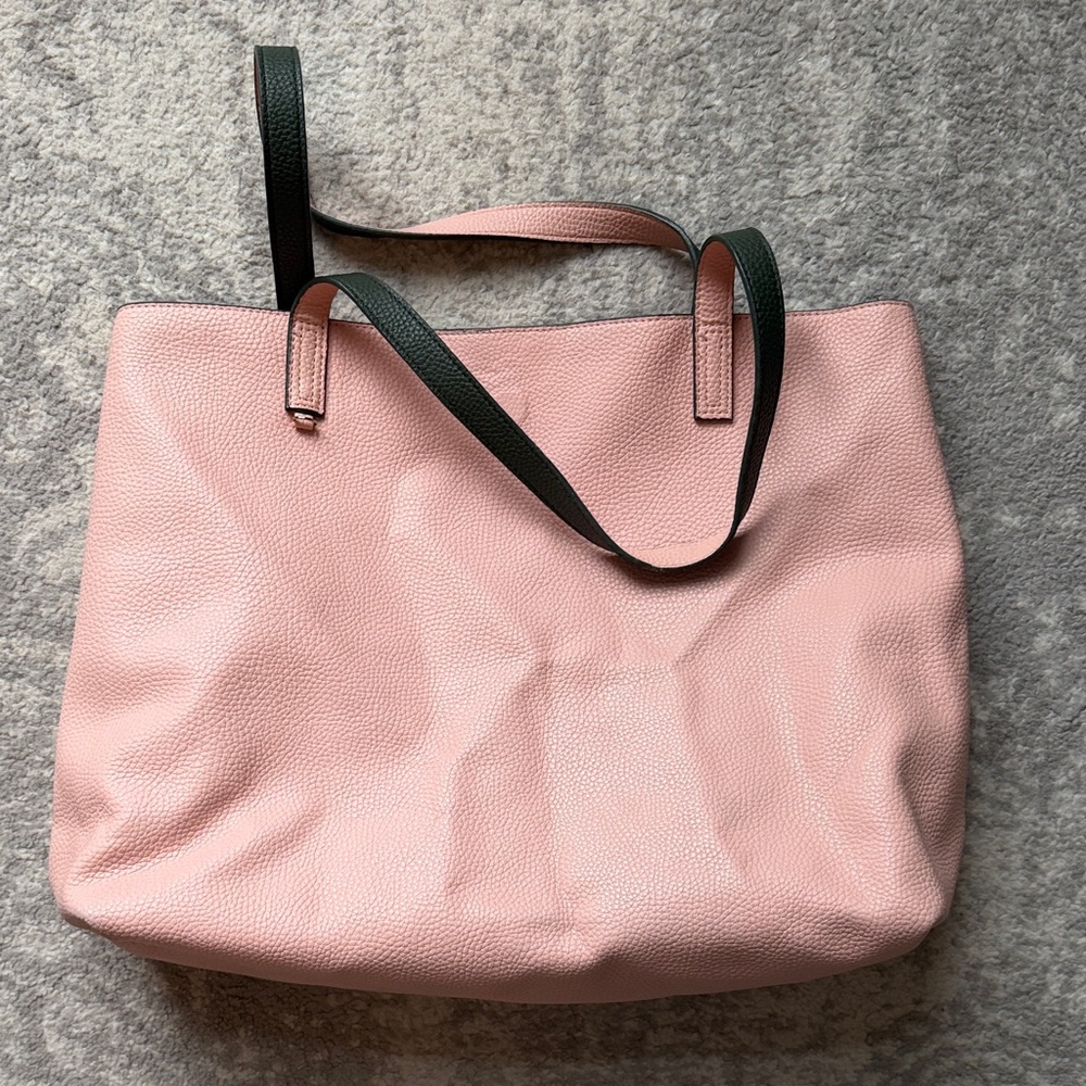 Justfab Pink Tote with Black Straps